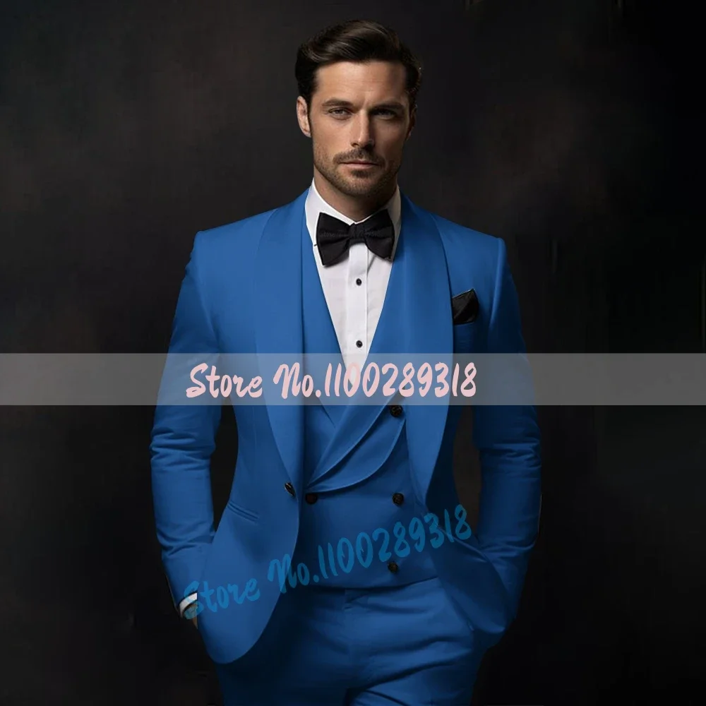 Elegant Beige Tuxedo Suit for Men 3 piece set Jacket Vest Pants Classic Attire for Wedding Dating Host Prom Ball Party Dress