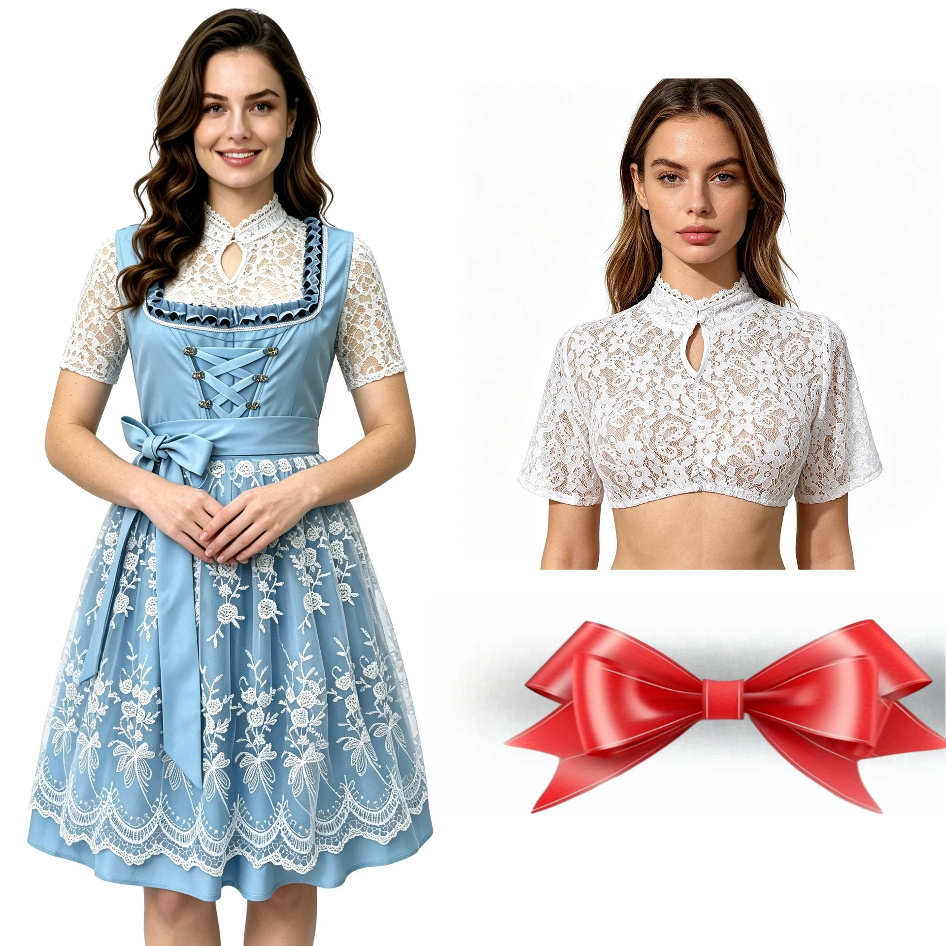 Adult Women Traditional Cosplay Costume Beer Festival Maid Tops with Dress Set Carnival Theme Party Role Playing Outfits - view 6