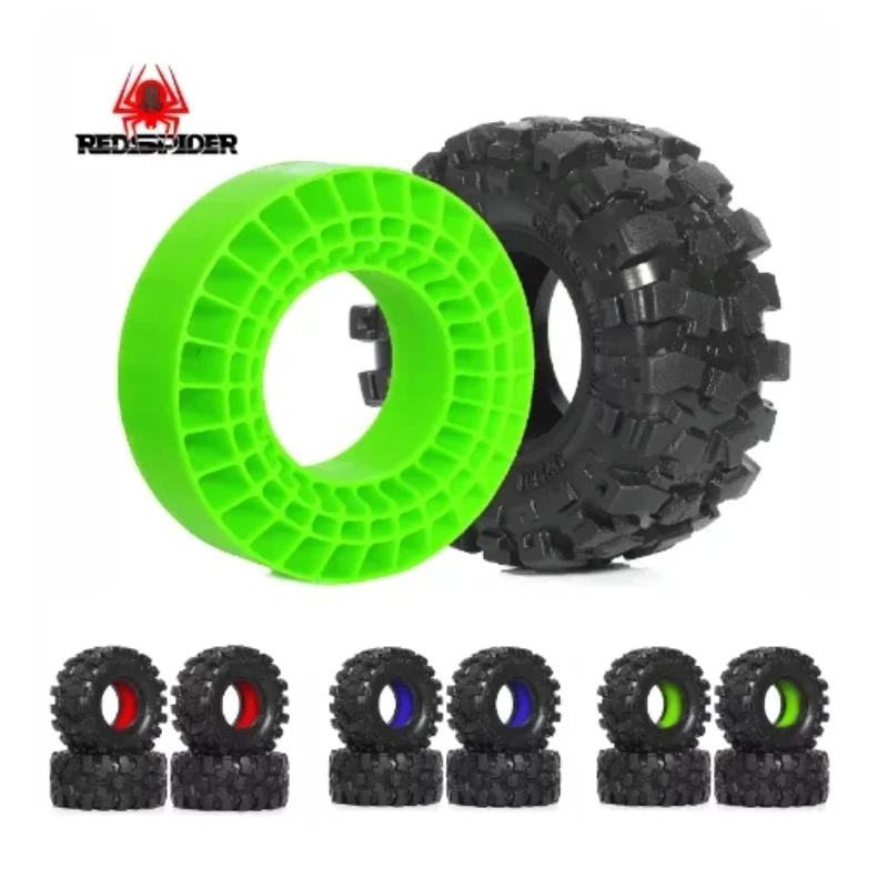 

4PCS 1.0" Rubber Wheel Tires with Dual Stage TPE Foam for 56-58mm*24mm 1.0" Tires RC Crawler Car Axial SCX24