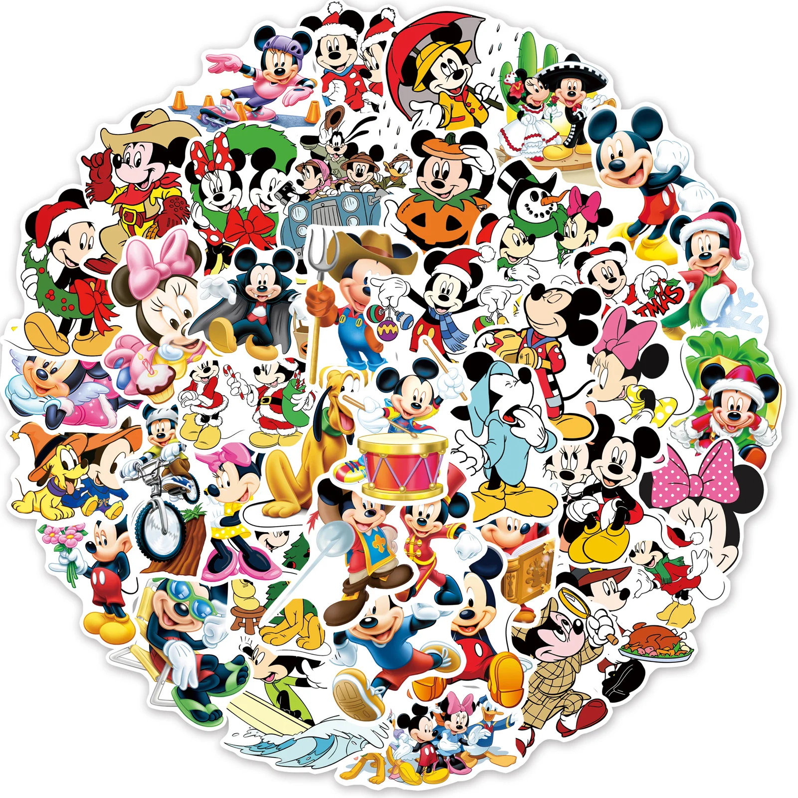 10/30/50/Pcs Cute Disney Mickey Mouse Stickers Decal for Kid Toys Phone Laptop Car Scrapbooking Stationery Cartoon Sticker Gift