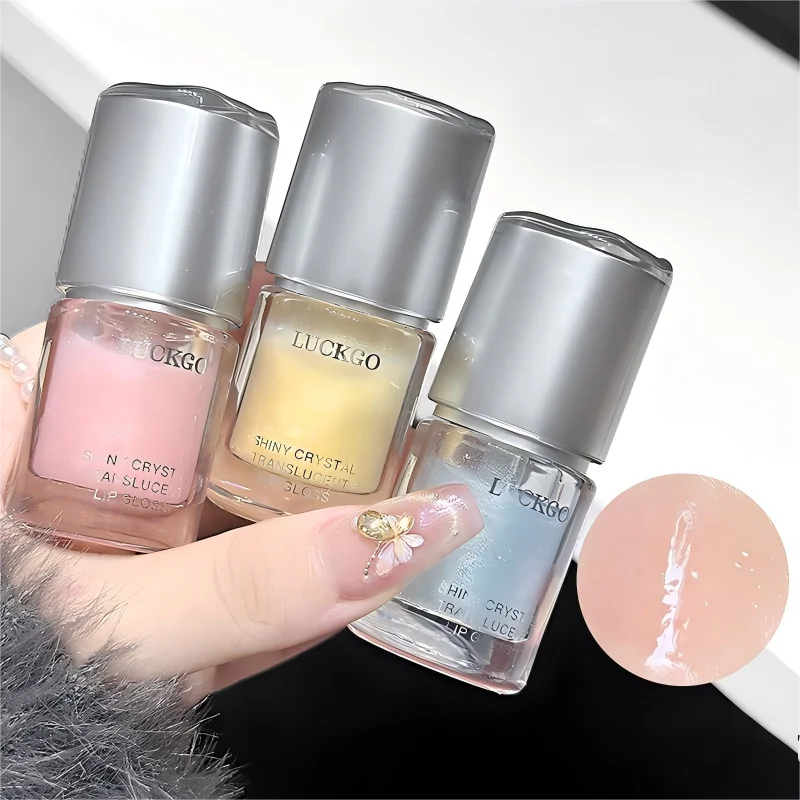 キラキラミラーリップグレイズ、水っぽい輝きのリップグロスメイクアップ6色、保湿、長持ち