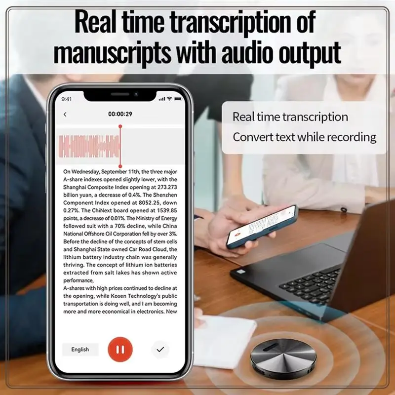 مسجل صوت A6 موثوق به، مسجل صوت صغير يعمل بالذكاء الاصطناعي، مترجم نقل Chatgpt، مسجل صوت A6 صغير يعمل بالذكاء الاصطناعي فلي