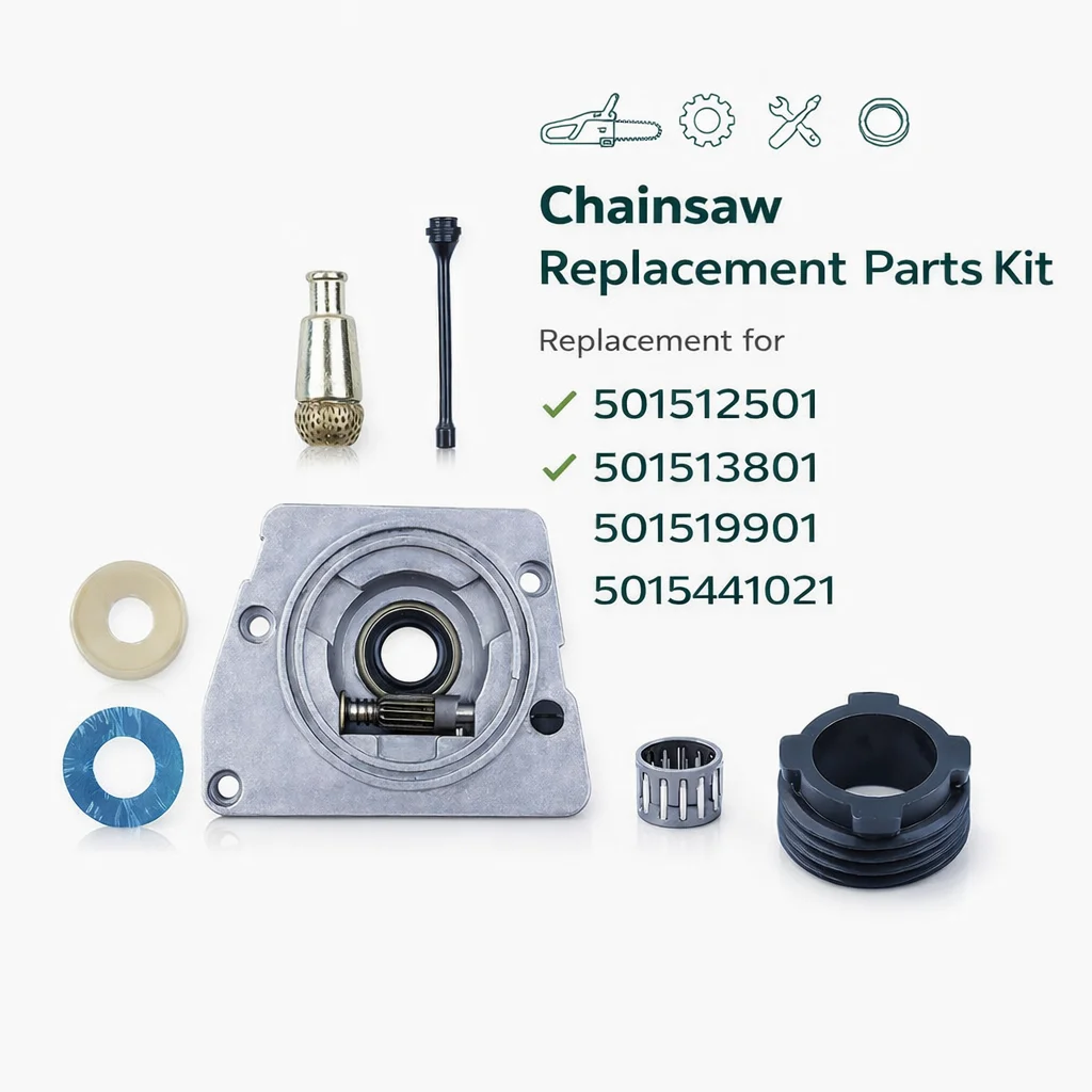 For Husqvarna 61/66/266/268/272XP Jonsered 625/630/670 Chainsaw Clutch Oil Pump Kit Needle Roller Turbine Filter OEM 501512501