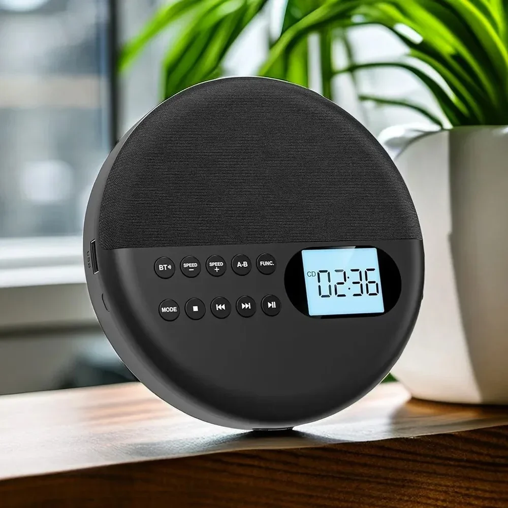 Portable Is CD Player Two-way Bluetooth 5.0 Built-in Speaker HIFI CD Music Walkman ASP Rechargeable USB Lossless Playback