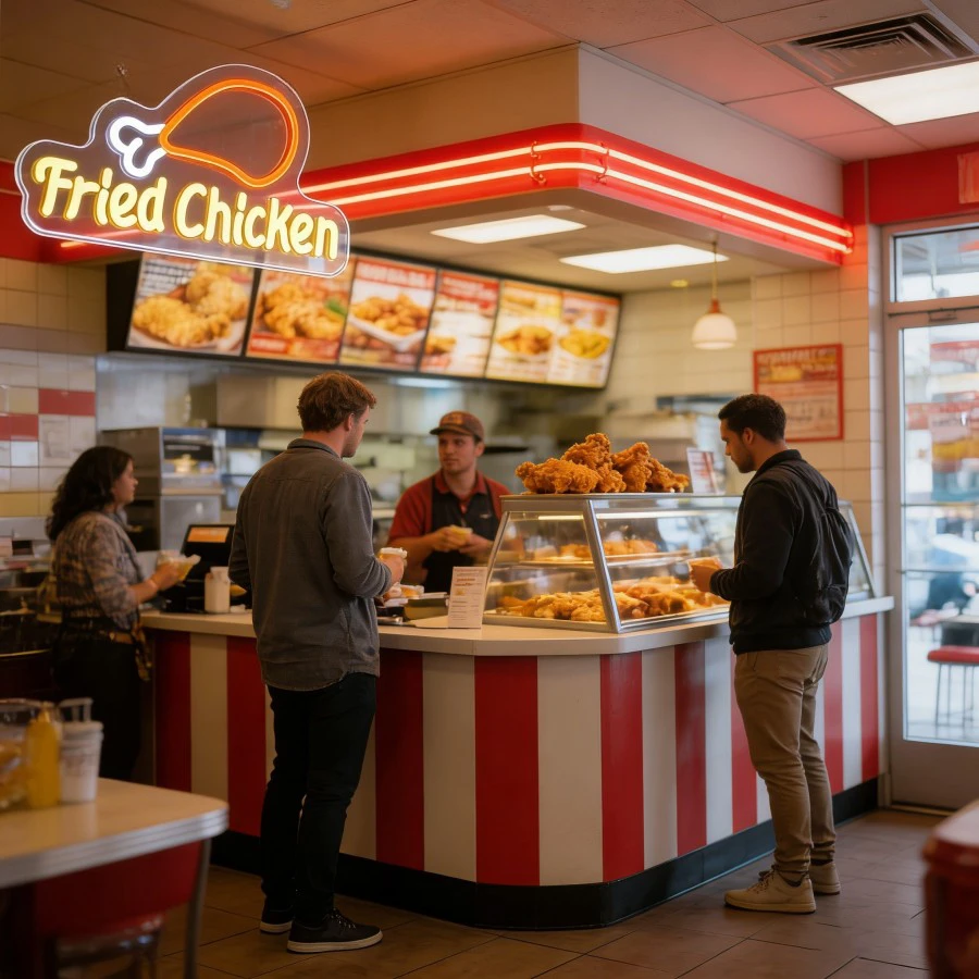 Fried Chicken LED Neon Sign fo - Commercial Kitchen Ideas recension och pris