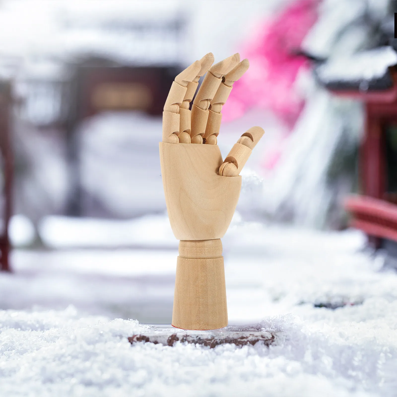 

Wooden Hand Flexible Joint Sketching Drawing Mannequin Articulated Fingers Desktop Ornament Home Office Decoration