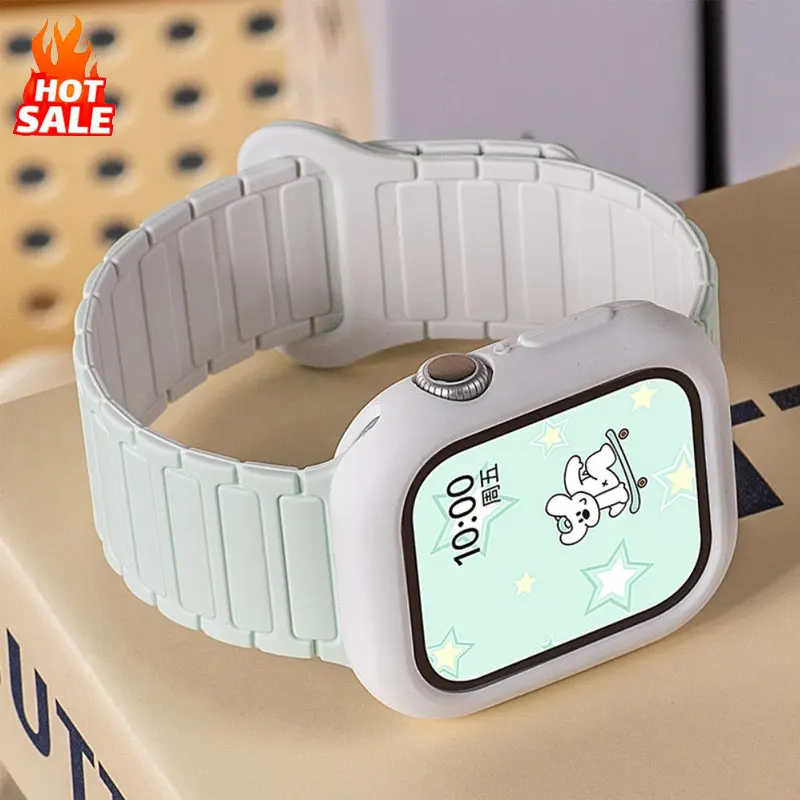 Gehäuse + Armband Silikonarmband Correa Cover für Apple Watch 10 46 mm 49 44 mm 40 45 mm 41 42 mm für iWatch Serie 9 8 7 6 5 4 Ultra 2