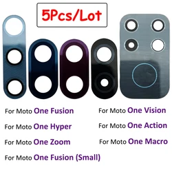 5Pcs，Rear Back Camera Glass Lens Cover For Moto One Zoom Fusion Plus Hyper Vision Macro With Adhesive Sticker