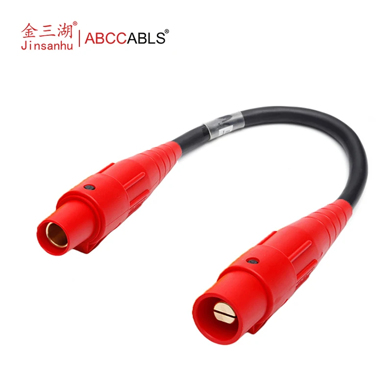 ABCCABLS Red Camlock Male to Female Short Jumper Cable, 80A Multi-Size 16~50mm² Cord for Stage Power Distro Cabinet