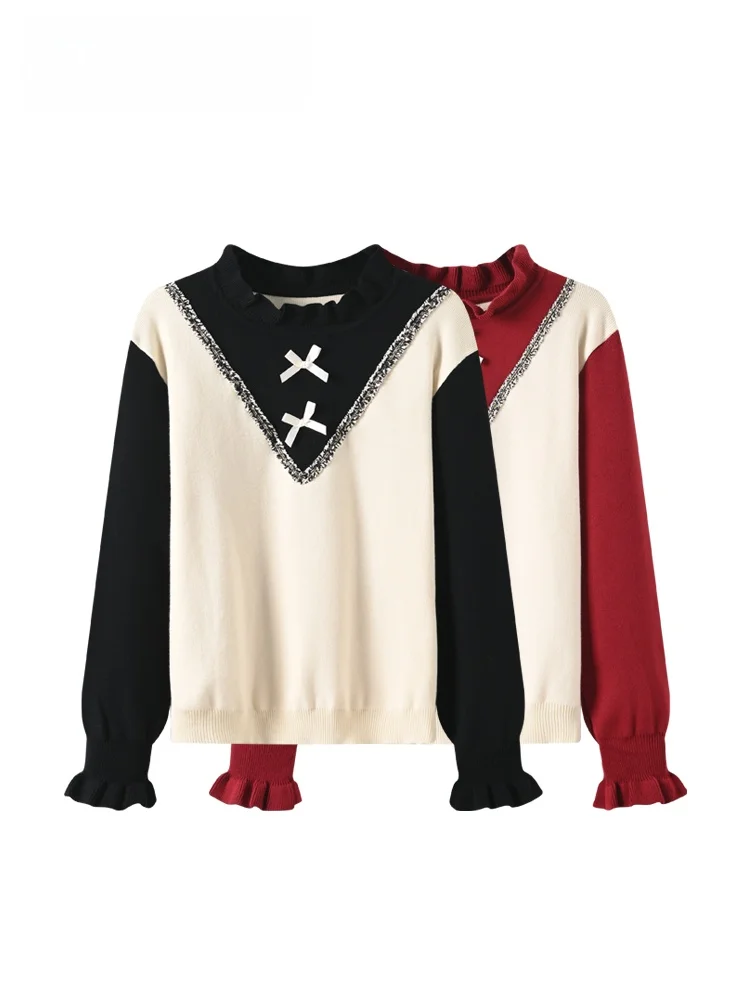 

Slimming Splice Long Sve Sweater for Women plus Size Spring Faionable Top Polyester Fiber aped Body Spring Season