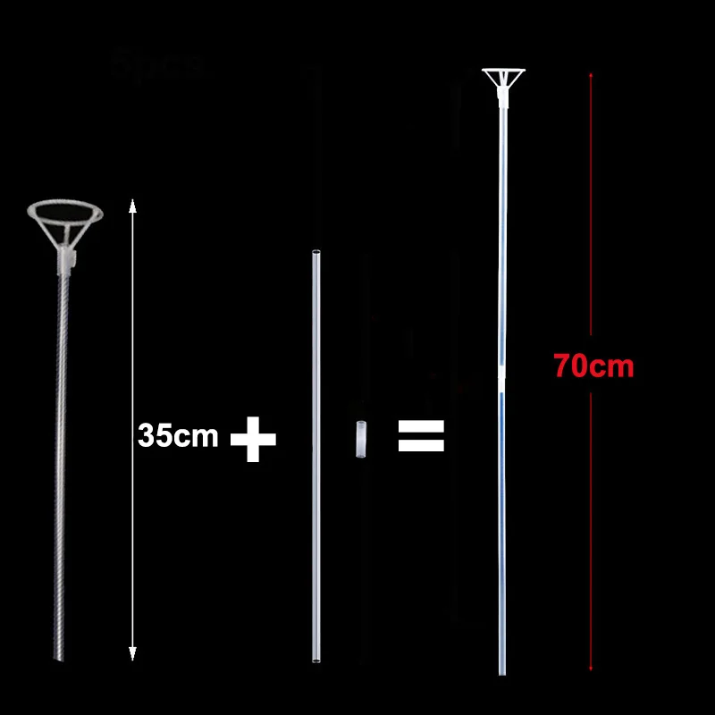5set 16inch/27inch Bobo Balloon Sticks with Cups Transparent Balloon Sticks Long Clear Balloon Holder for LED Bubble Balloons