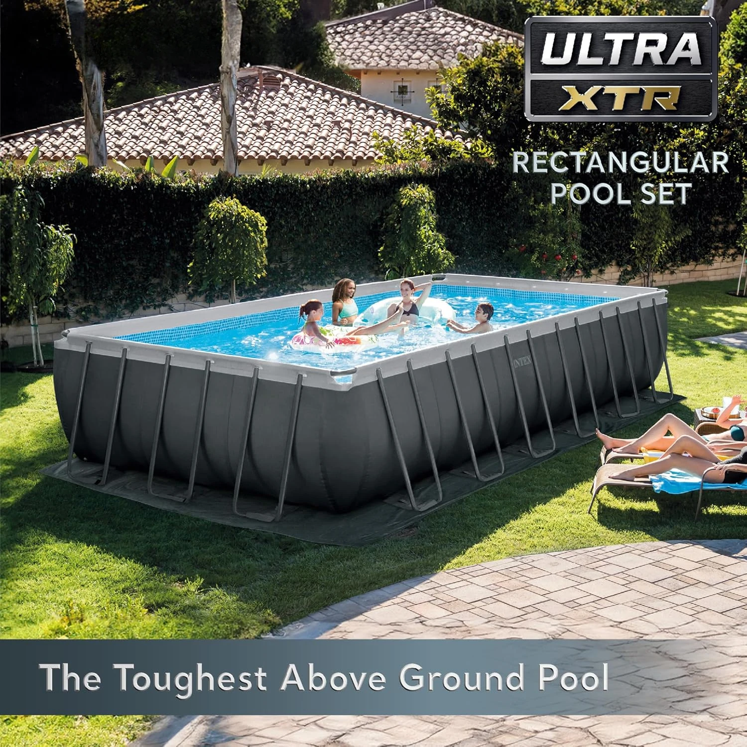 

Above Ground Swimming Pool Set: 24ft x 12ft x 52in – Includes 2800 GPH Sand Filter Pump & Saltwater System