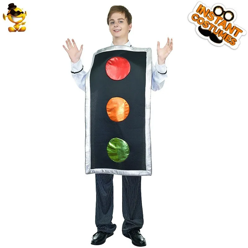

loween Adult Men Women Funny Sponge een Red Signal Light Role Play Stage Performance Costume Chinese Traditional Women's...