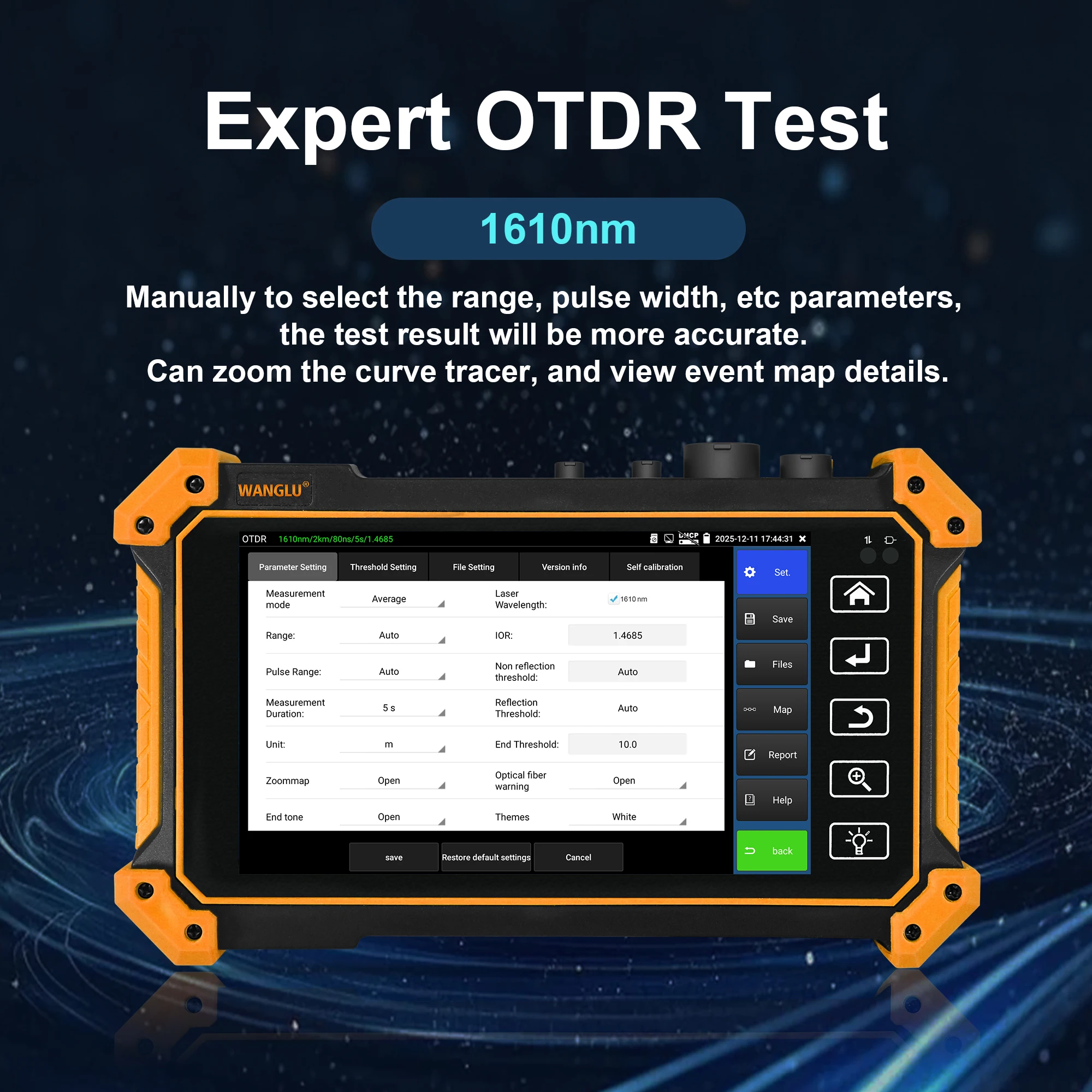 Picture 5: WANGLU MT-5510 CCTV OTDR Tester 8MP TVI/CVI/AHD Analog Camera Test PTZ Control Fiber Length Test Event Map Network Cable Tester