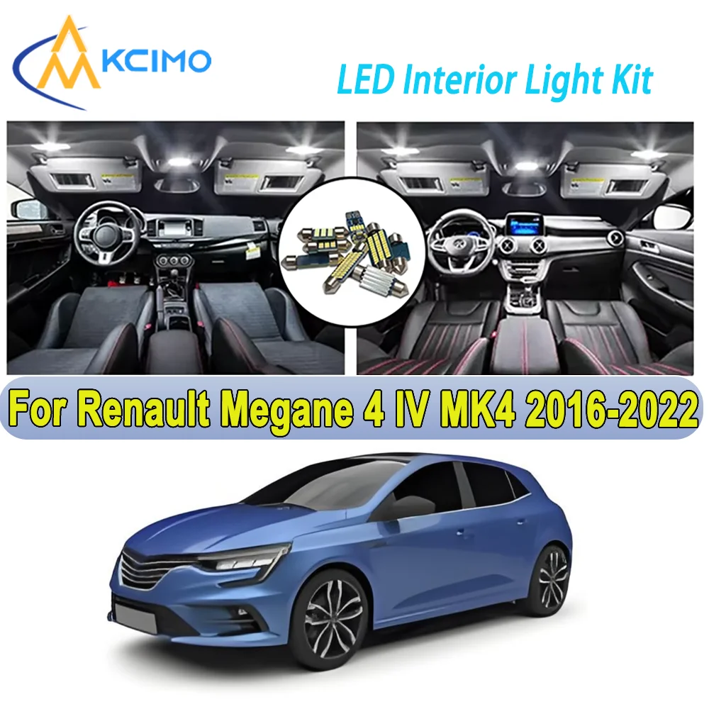 

New Light Bulb For Renault Megane 4 IV MK4 (2016-2022) Premium Bright LED Interior Dome Map Trunk Light Kit Car Led Lamps Canbus