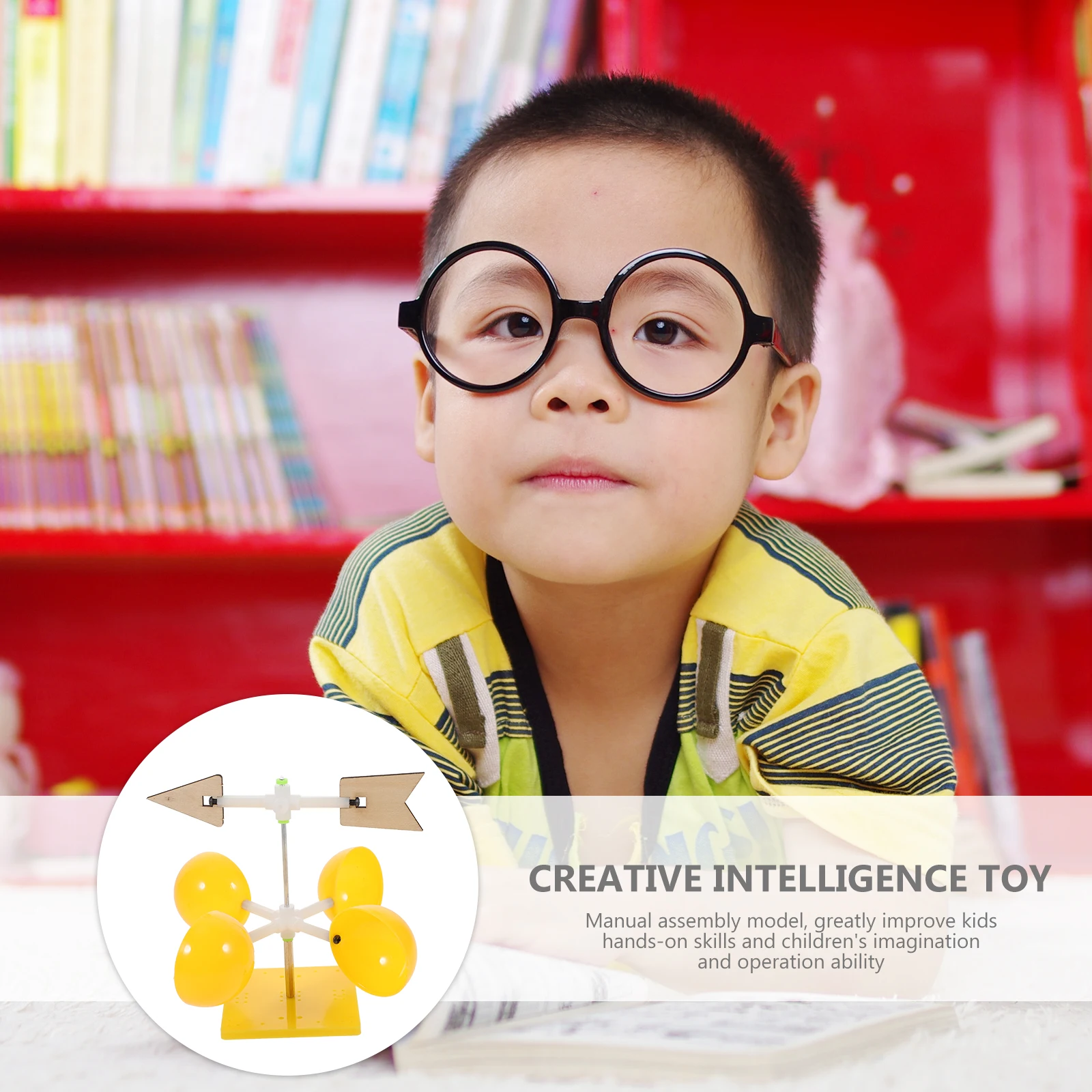 

Technology Experiment Kit Assembly Model Construction Toys DIY Wind Vane Kids Science Learning Teaching Aid