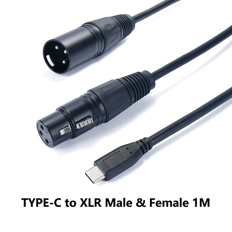 Cable de Audio tipo C a XLR macho/hembra para micrófono, consola mezcladora, amplificadores, mezclador, altavoces de Audio, IPad, portátiles y teléfonos