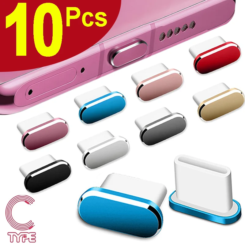 Type C Metal Dust Plugs for iPhone 15 USB C Charging Port Protector Cap Laptop Anti-dust Stopper Cover for Samsung Xiaomi Oppo