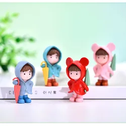 Figuras de miniaturas para niñas, 4 piezas, pareja antigua, jardín de hadas, decoración del hogar