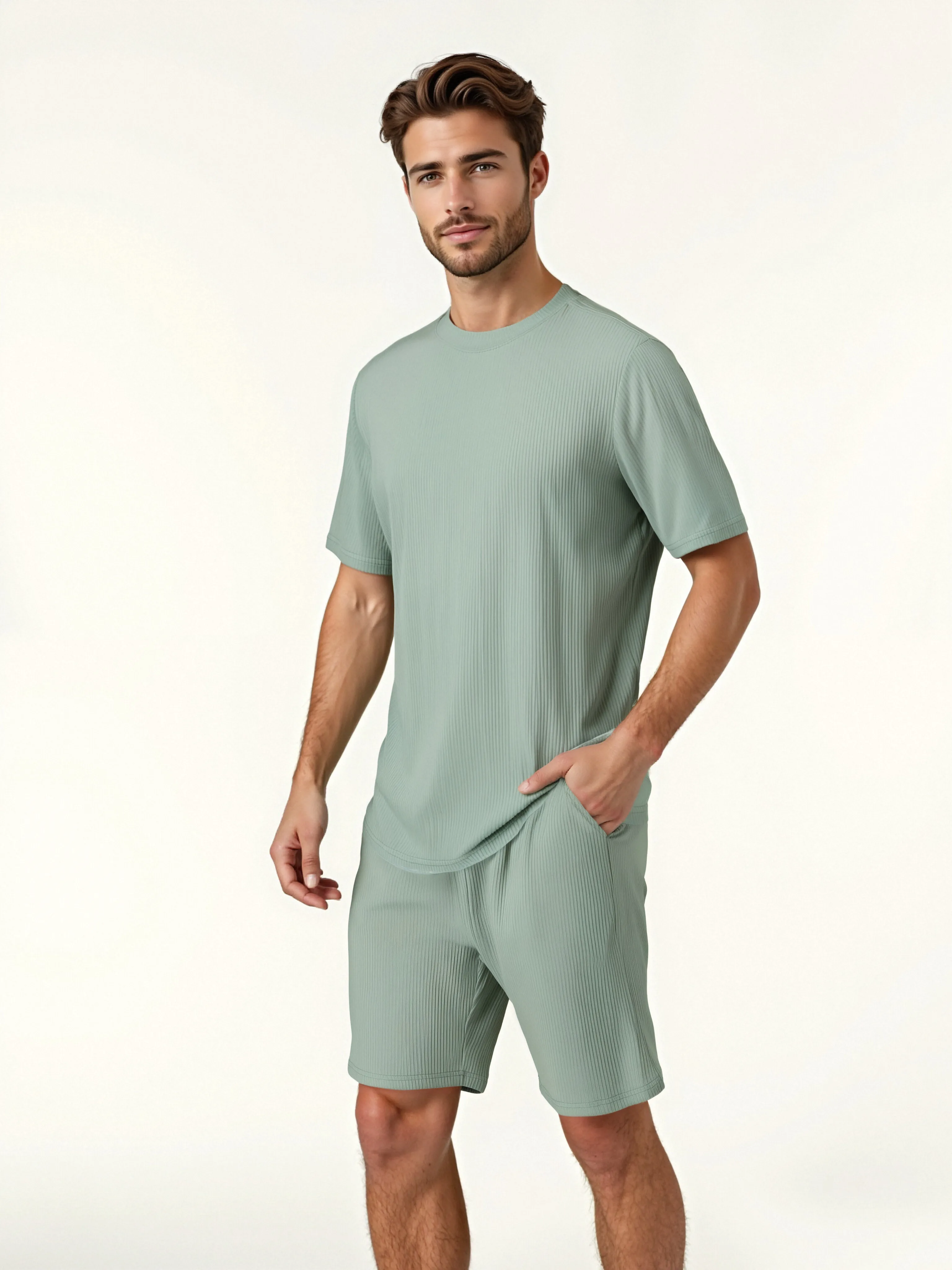 

Mens Pajama Sets Short Sleeve Tops Crew Neck Mens Pajama Shorts Summer Pajama Shorts for Men