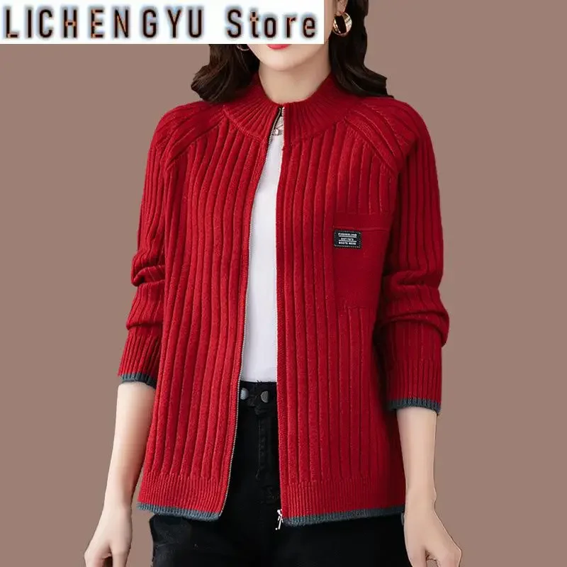 Autumn Winter Cardigan Sweater Jacket Women New Fashion Casual Loose Zipper Knitted Sweater Female Outerwear Ladies Tops 3