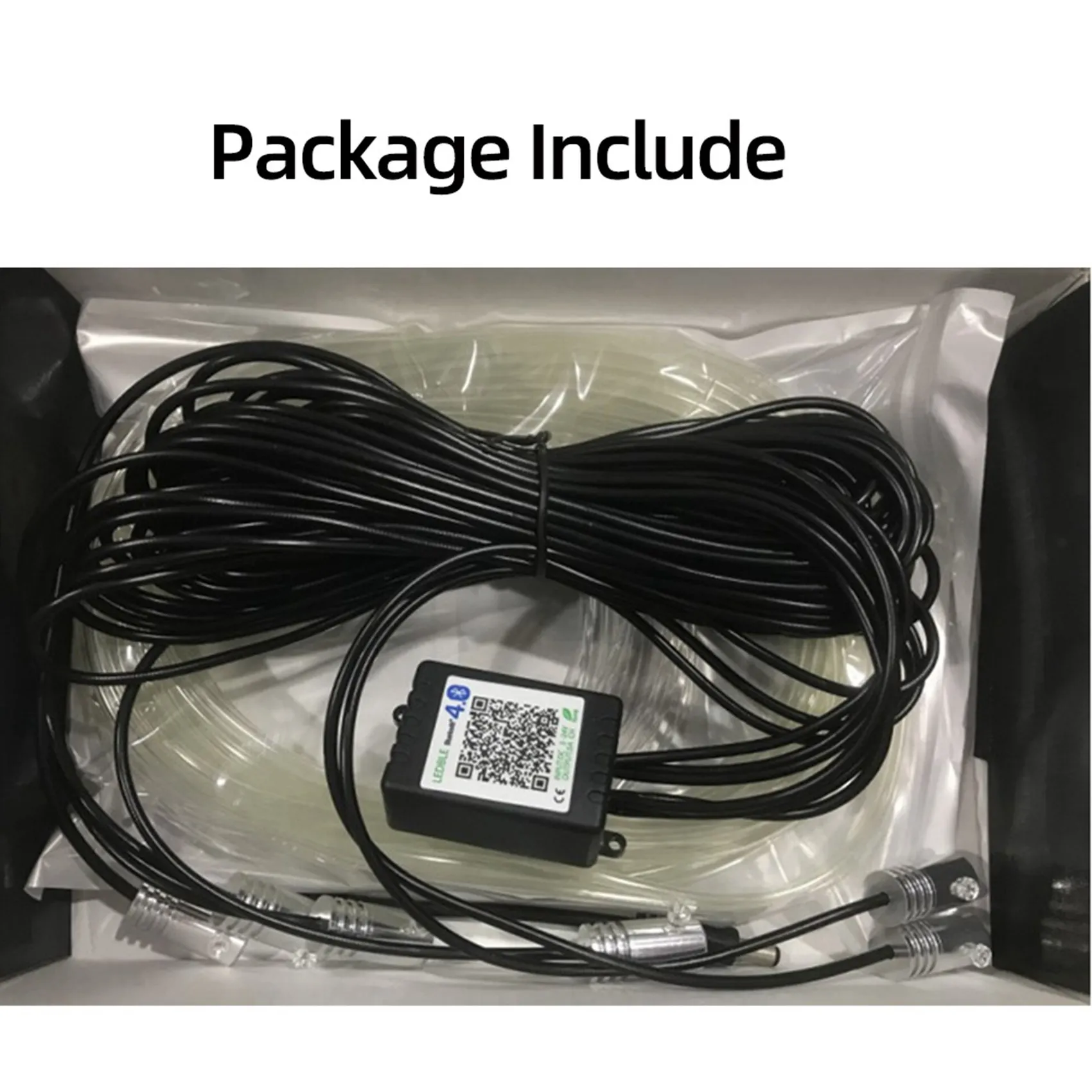 ABRU-2X 6 In 1 RGB LED Atmosphere Car Light Interior Ambient Light Fiber Optic Strips Light By App Control DIY Music 8M Fiber