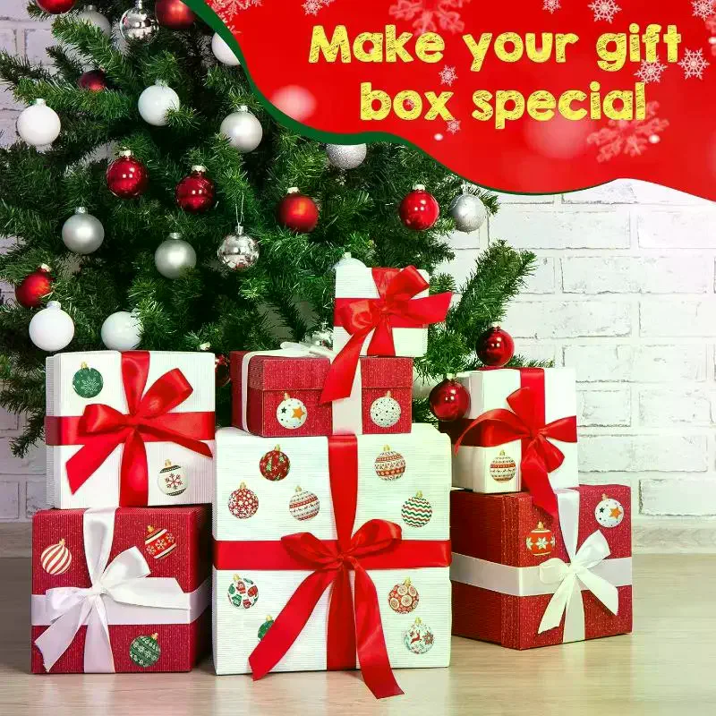 Opakowanie 500 sztuk, naklejki świąteczne o wymiarach 3 cm do personalizacji prezentów, opakowań piekarniczych, kopert