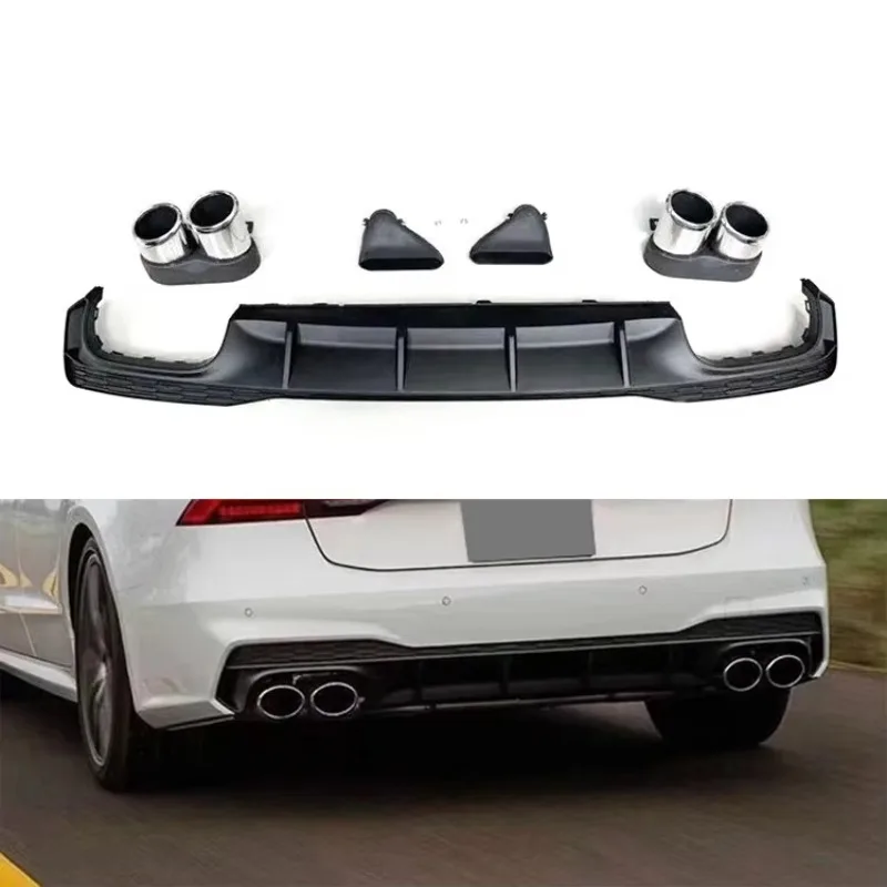 

SXLL Automotive Diffuser Suitable for 19 A7 Rear Lip Tail Throat A7 Modified S7 Rear Lip Four Tail Throat Small Surround Kit
