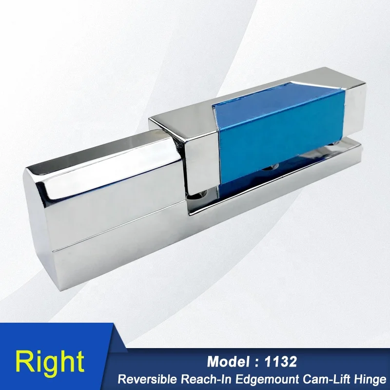 Zinc Alloy Brass Reversible Cam-Lift Edgemount Door Hinge, Bright Chrome, 180° Opening, 1132 Model