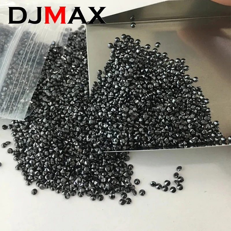 Moissanita negra de 0,7-5mm, venta al por mayor, 1CT, piedras sueltas de tamaño pequeño, diamante moissanita cultivado en laboratorio negro para joyería DIY y fabricación de relojes