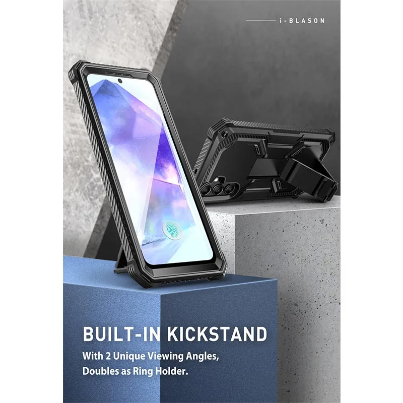 I-BLASON For Samsung Galaxy A55 Case 5G Armorbox Full-Body Rugged Bumper Case with Built-in Screen Protector with Kickstand