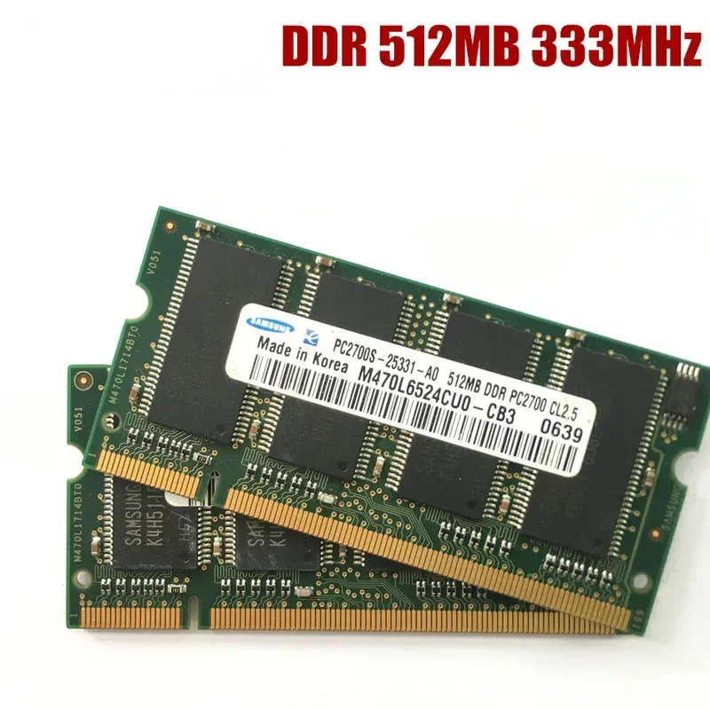 SAMSUNG DDR DDR1 512MB 333MHz PC-2700S SEC Notebook Memory Laptop RAM SODIMM 333 for Intel for Amd PC2700S