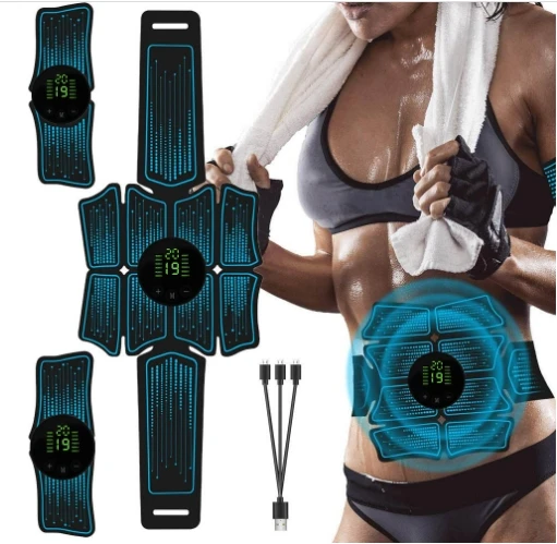 EMS Muscle Stimulator EMS Training Body Abdominal/Arm/Leg/Hip Stimulator Gel Abdominal Stimulator Belt Set