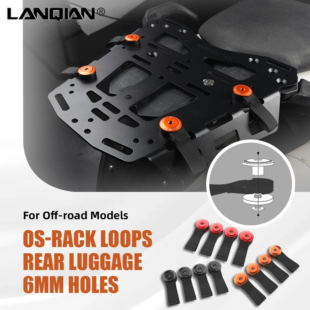 

OS-Rack Loops Rear Luggage 6mm Holes For 690 790 950 990 1090 1190 1290 Adventure Supermoto Super ADV R T Enduro SMC SMCR