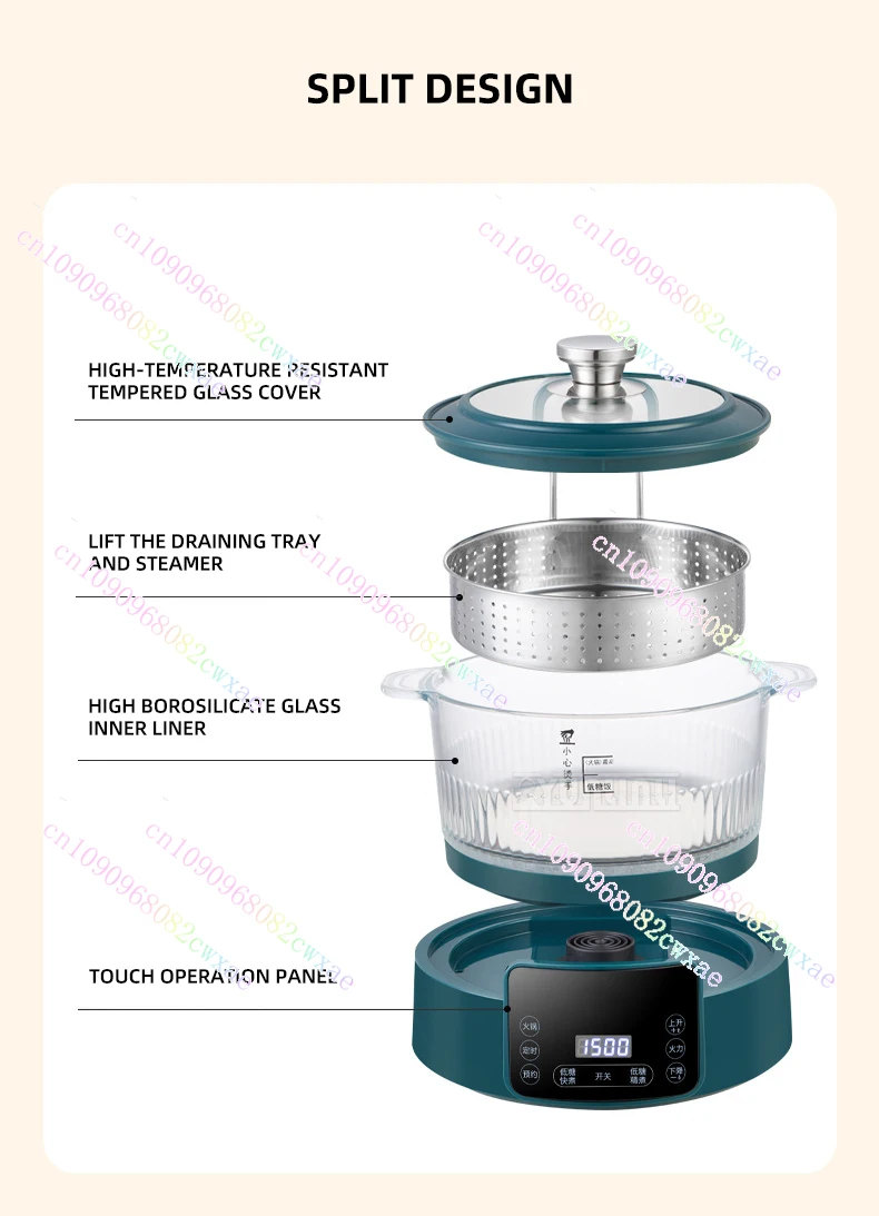 

3L Rice Soup Separation Lifting Electric Hot Pot Sugar-controlled Rice Cooker Household Intelligent Health Pot