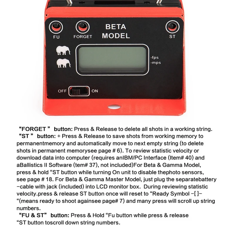 PPT Hot Selling Chronograph Chronograph Speed Tester For Wargame LCD Display GZ35-0005(Red) Easy Install