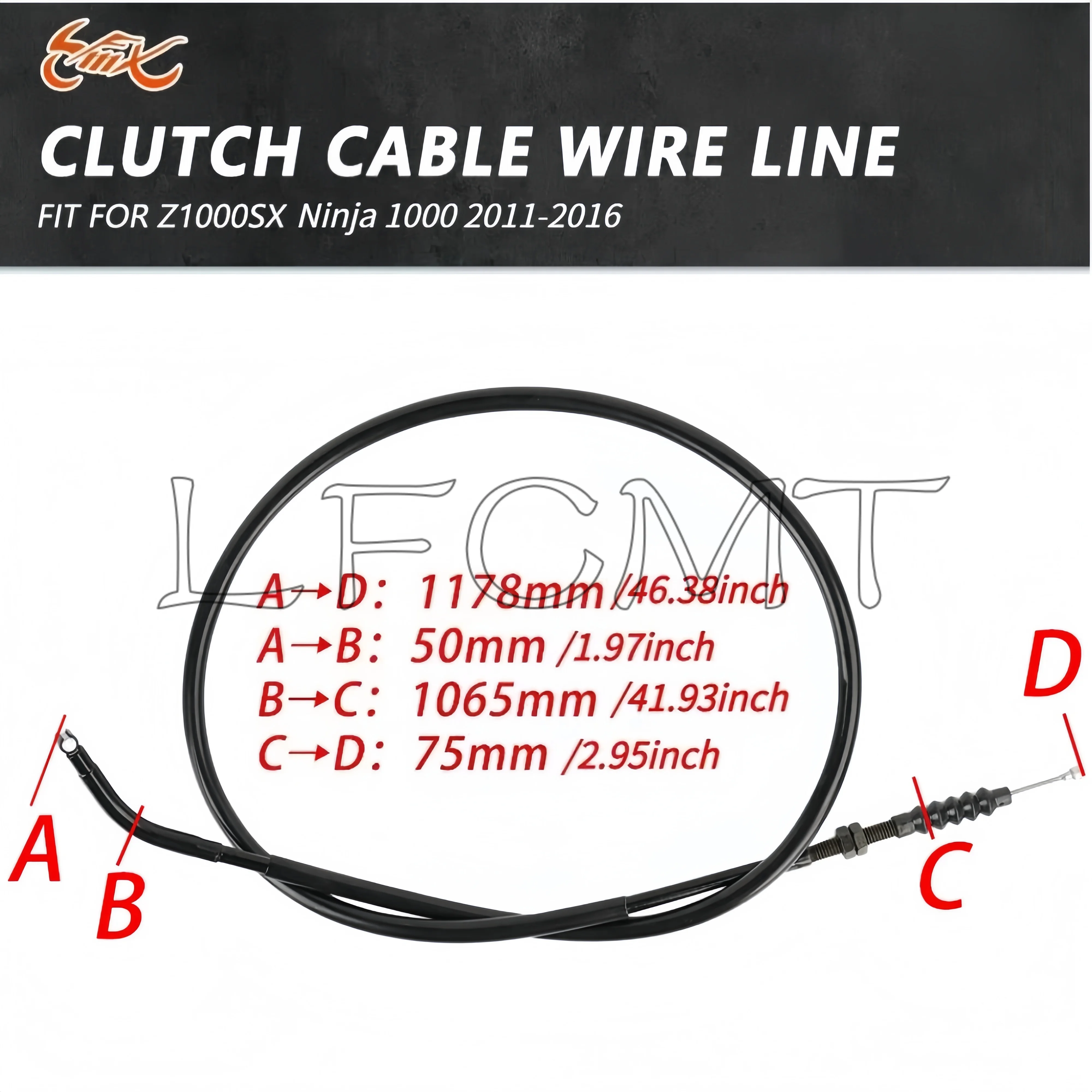 Motorcycle Parts Fit For Ninja 1000 Z1000SX 2011-2016 2012 2013 2014 2015 Stainless Steel Wire Clutch Cable Line