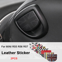 2pcs Leather Car Rear Seat Back Handle Decal Cover Sticker For MINI Cooper JCW R55 R56 R57 Clubman Car Styling Accessories