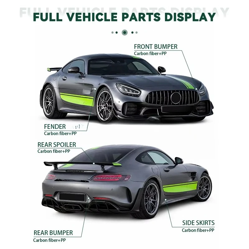 Car Bumpers GTR-PRO 1:1 Wide Style BodyKit for  GT/GTS/GTC/GT-R PP+Dry Carbon Fiber Kit Car Accessories