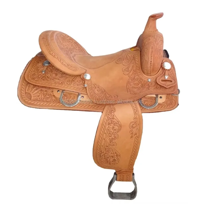 

High Quality Customizable Leather Western Horse Saddle for Horse Riding