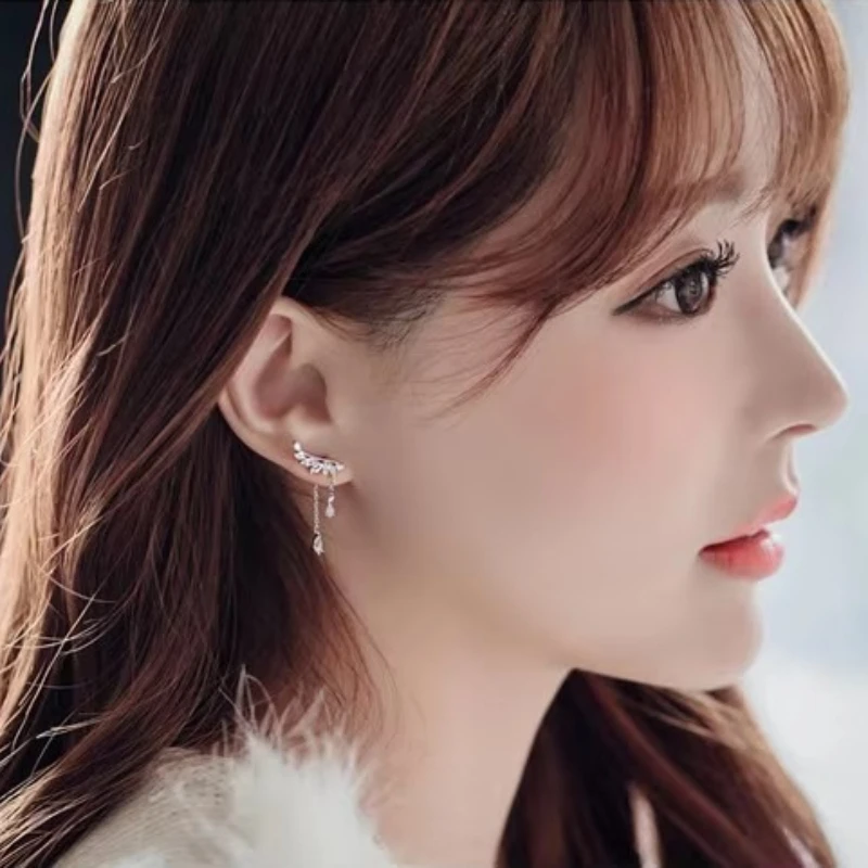 New Hot Fashion 925 Sterling Silver angel Earrings for Women Girls Gift Fashion Statement Jewelry korean earrings