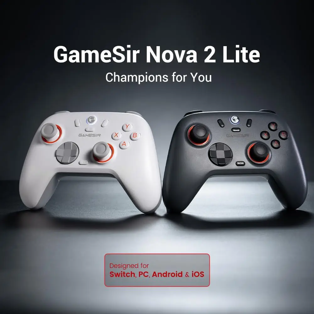 GameSir Nova 2 Lite Wireless Gamepad Hall Effect Joystick Mechanical Bumper Dual Vibration Controller for Switch PC Steam