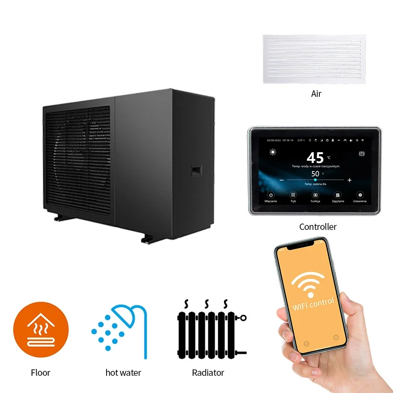 YUNYI R290 EVI New Energy Heat Pump Air Source Dc Inverter Floor solar water heaters Heat Pump Water Heater