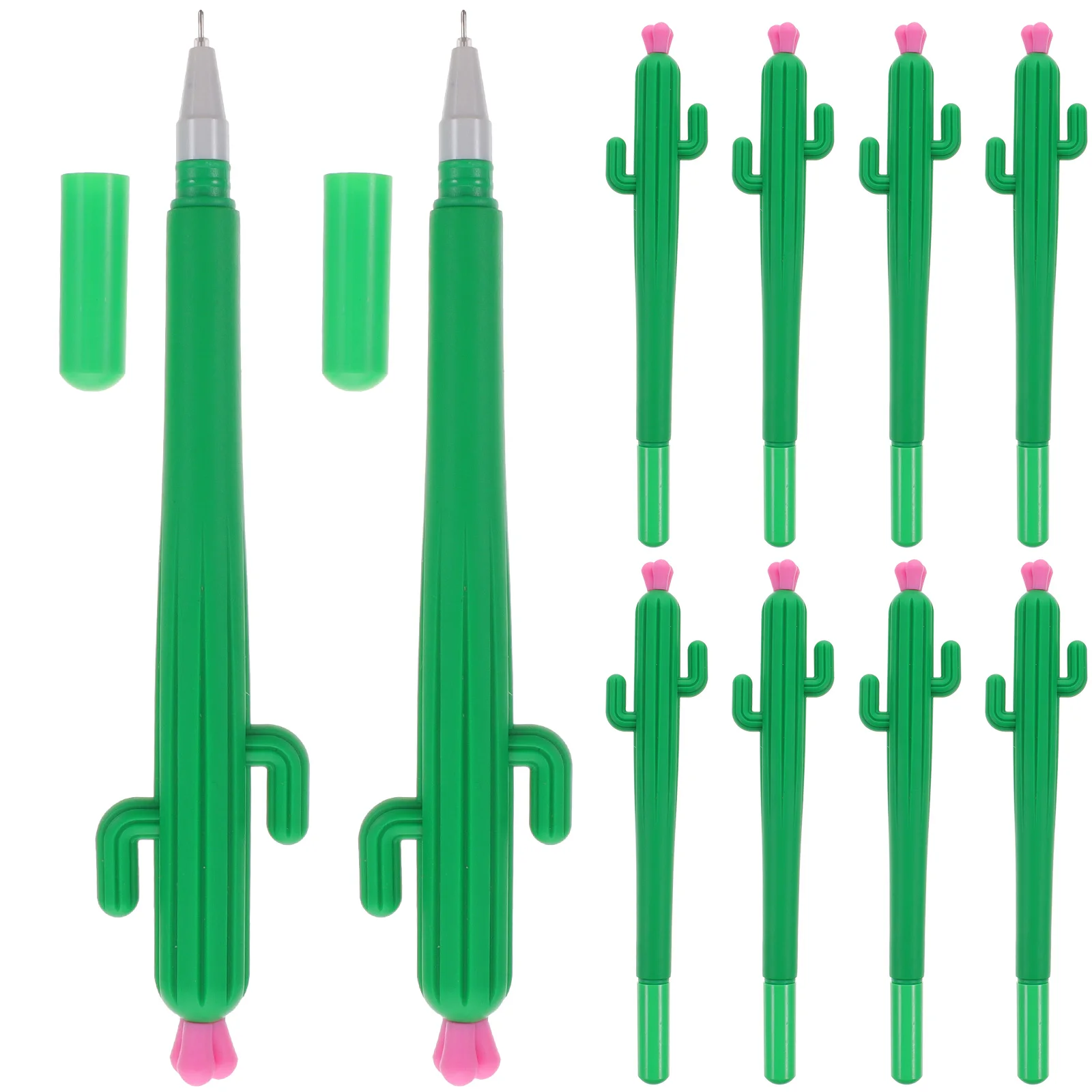 10 Pcs Bulk Cactus Water Based Pen Child Ballpoint Pens Shaped Roller Pvc Ink for Children