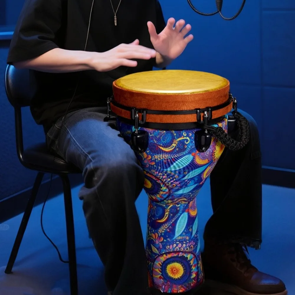 

Большой 10-дюймовый африканский барабан, портативный профессиональный 12-дюймовый барабан Джембе для взрослых, акомпанемент, ударные музыкальные инструменты
