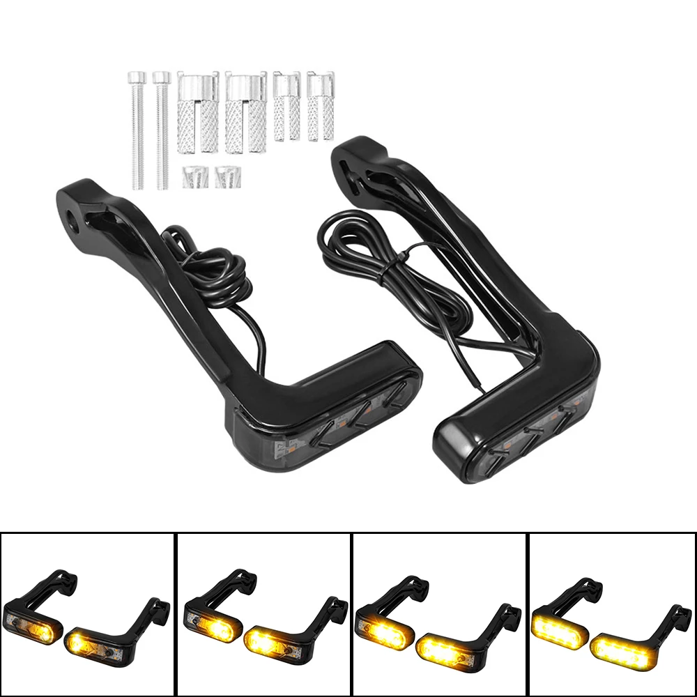 

Motorcycle LED Handle Wind Shield Handguards Protector Covers LED Turn Signals Running Light Universal Motorbike Accessories