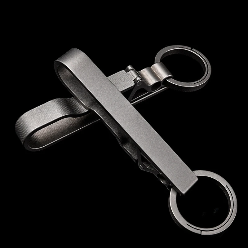 Titanium Belt Buckle Titanium Waist Clip Keychain Accessories Key Ring Holder Outdoor Portable Tools-A73M view 2