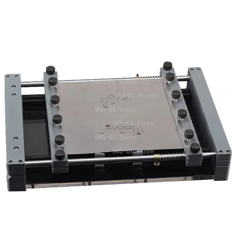 Manual desktop PCB stencil printer, 250x250mm SMT solder paste screen printing machine for precision PCB prototyping