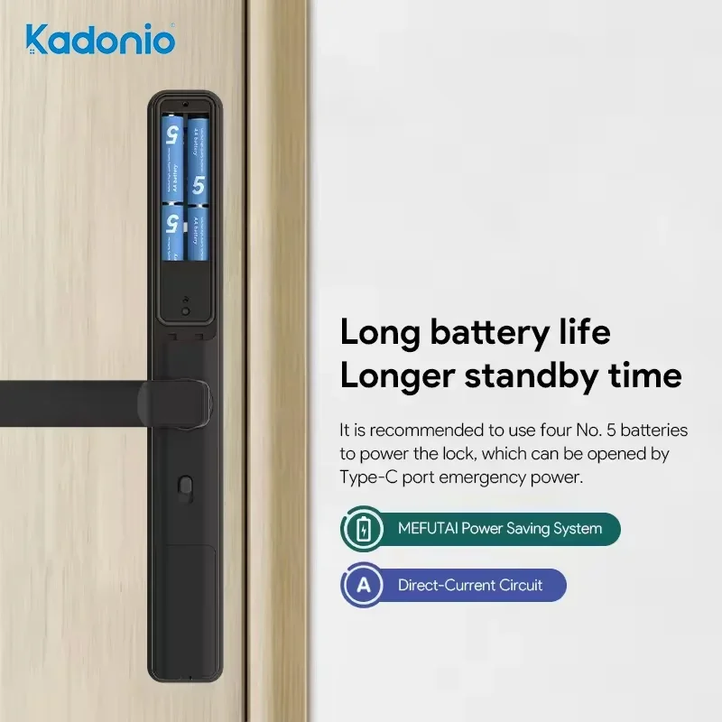 Kamonio-指紋パスワード付きのスマートロック、スマートロック、防水、カメラ付き、屋外ドア用、ip66