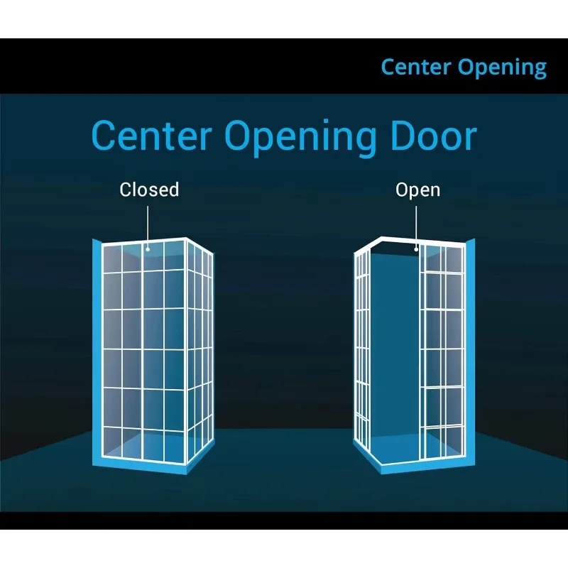 Aluminum Alloy Supports Customized Waterproof,  square Black Grid Pattern Shower Door or Shower Room or Enclosure  or  Cabin